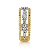 14K White and Yellow Gold Bujukan Diamond Easy Stackable Ladies Ring - Gabriel & Co. - Gaines Jewelers
