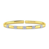 14K White and Yellow Gold Diamond Bangle by Gabriel & Co. - Gaines Jewelers