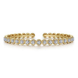 14K White and Yellow Gold Diamond Rope Bangle by Gabriel - Gaines Jewelers