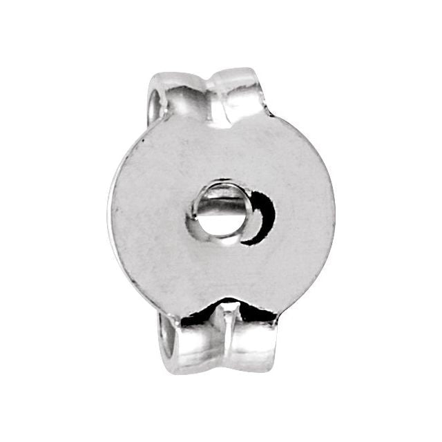 14K White Gold 4.6 mm pad Medium Weight Friction Earring Back - Gaines Jewelers