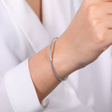 14k White Gold Bujakan Bead Bangle with Diamonds - Gabriel & Co. - Gaines Jewelers