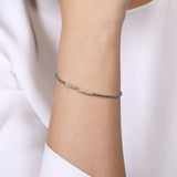 14K White Gold Bujukan Diamond Bars Bangle - Gabriel & Co. - Gaines Jewelers