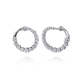 14K White Gold Diamond Bypass Hoop Earrings - Gabriel & Co. - Gaines Jewelers