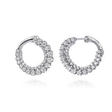 14K White Gold Diamond Bypass Hoop Earrings - Gabriel & Co. - Gaines Jewelers