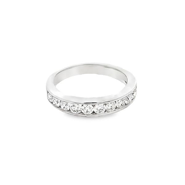 14k white gold diamond channel set anniversary ring - Gaines Jewelers