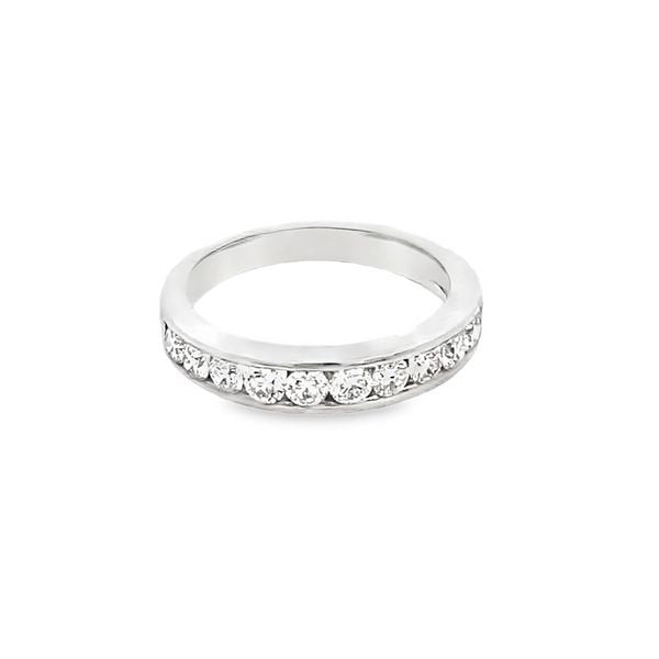 14k white gold diamond channel set anniversary ring - Gaines Jewelers