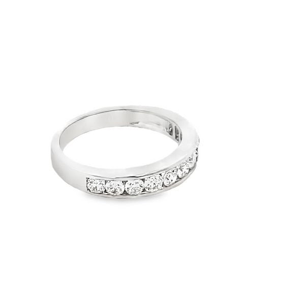 14k white gold diamond channel set anniversary ring - Gaines Jewelers