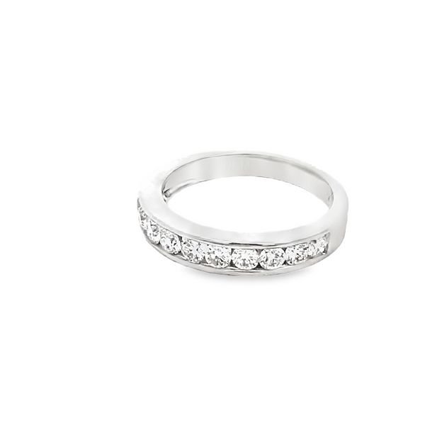 14k white gold diamond channel set anniversary ring - Gaines Jewelers