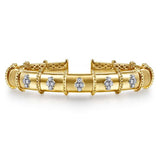 14K White/ Yellow Gold Bujukan and Diamond Split Bangle Bracelet - Gabriel & Co. - Gaines Jewelers