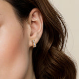 14K White - Yellow Gold Bujukan Huggie Pave Diamond Earrings 0.27 ct - Gabriel & Co. - Gaines Jewelers