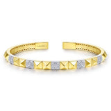 14K White - Yellow Gold Diamond Bangle - Gabriel & Co. - Gaines Jewelers