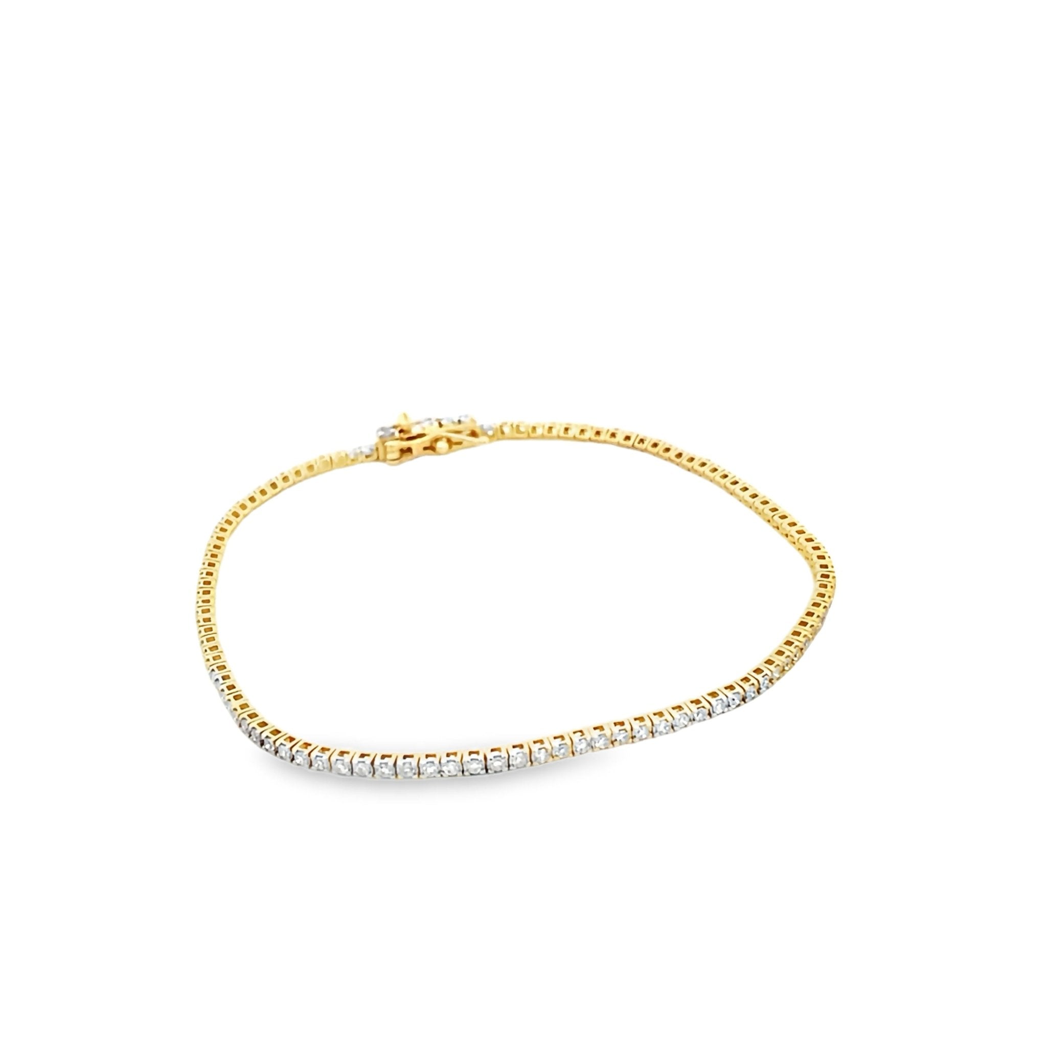 14k Yellow Gold 1.0tcw LAB Diamond Line Bracelet - Gaines Jewelers Exclusive - Gaines Jewelers