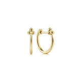 14K Yellow Gold 12mm Huggies with Beaded Accents by Gabriel & Co. - Gaines Jewelers