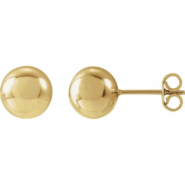 14K Yellow Gold 7 mm Ball Stud Earrings - Stuller - Gaines Jewelers