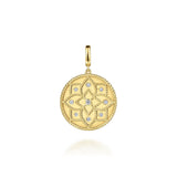 14K Yellow Gold Bujukan and Diamond Medallion Pendant - Gabriel & Co. - Gaines Jewelers