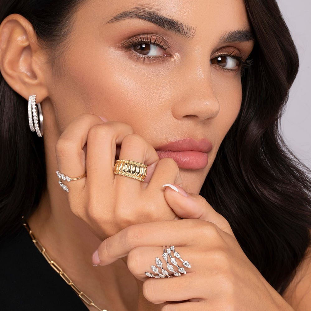 14K Yellow Gold Bujukan and Scallop Wide Band Ring - Gabriel & Co. - Gaines Jewelers