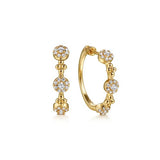 14K Yellow Gold Bujukan Diamond Cluster Classic Hoop Earrings - Gabriel & Co. - Gaines Jewelers
