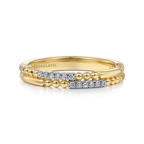 14K Yellow Gold Bujukan Diamond Stackable Ring - Gabriel & Co. - Gaines Jewelers
