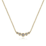 14K Yellow Gold Curved Diamond Bar Necklace - Gabriel & Co. - Gaines Jewelers