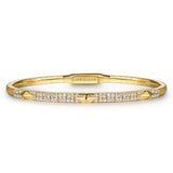 14K Yellow Gold Diamond Bangle with Pyramid Rhombus Stations - Gabriel & Co. - Gaines Jewelers