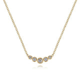 14K Yellow Gold Diamond Bar Necklace, 0.1ct - Gabriel & Co. - Gaines Jewelers