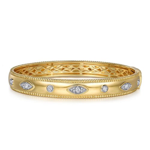14K Yellow Gold Diamond Bujukan Bangle by Gabriel - Gaines Jewelers