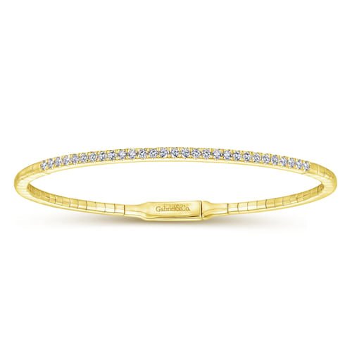 14K Yellow Gold Diamond Flex Bangle - Gabriel & Co. - Gaines Jewelers