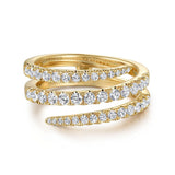 14K Yellow Gold Diamond Spikes Wrap Ladies Ring - Gabriel & Co. - Gaines Jewelers