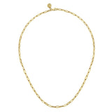 14K Yellow Gold Hollow Paper Clip Chain Necklace - Gaines Jewelers