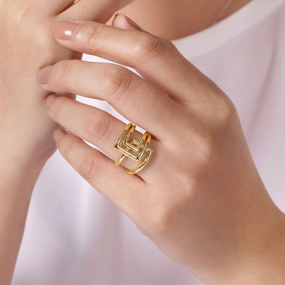 14K Yellow Gold Open Foldover Ring - Gabriel & Co. - Gaines Jewelers