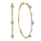 14K Yellow Gold Prong Set 50mm Round Classic Diamond Hoop Earrings - Gabriel & Co. - Gaines Jewelers