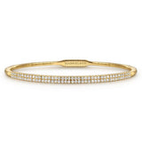 14K Yellow Gold Two Row Diamond Bangle - Gabriel & Co. - Gaines Jewelers