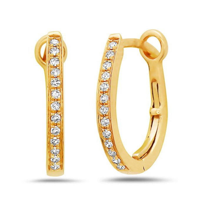14k yg Hoop Earring with Diamonds - Bassali - Gaines Jewelers