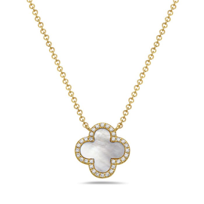 14k yg Necklace with Small MOP Accent - Bassali - Gaines Jewelers