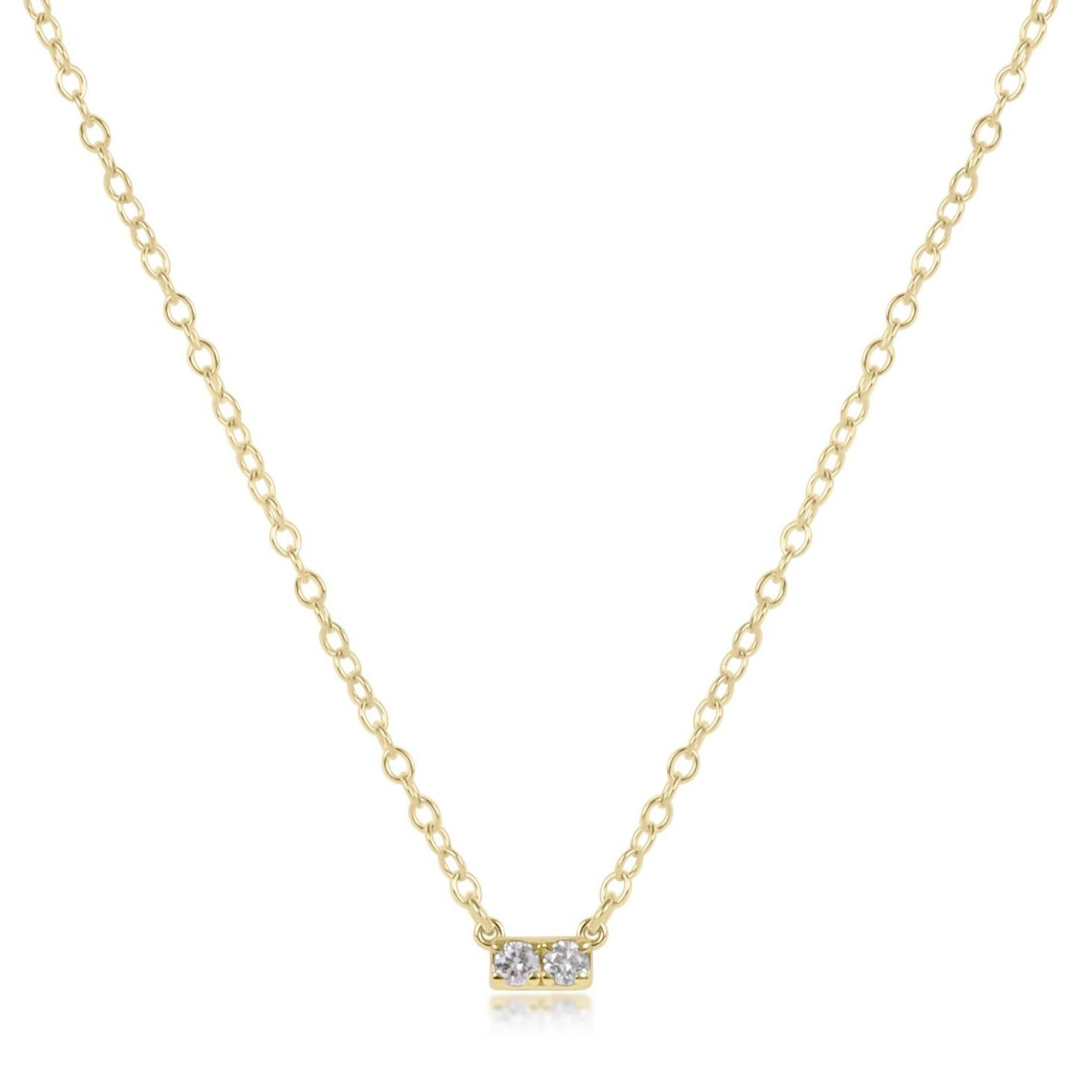 14kt Necklace Gold and 2 Diamond Significance Bar - enewton - Gaines Jewelers