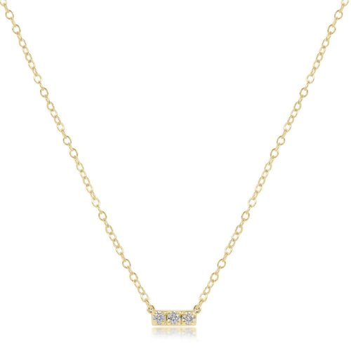 14kt Necklace Gold and 3 Diamond Significance Bar - enewton - Gaines Jewelers