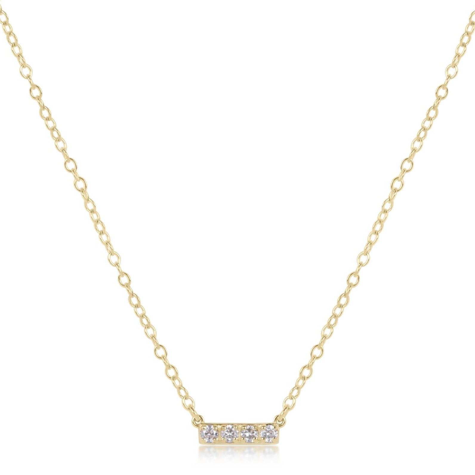 14kt Necklace Gold and 4 Diamond Significance Bar - enewton - Gaines Jewelers