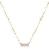 14kt Necklace Gold and 4 Diamond Significance Bar - enewton - Gaines Jewelers