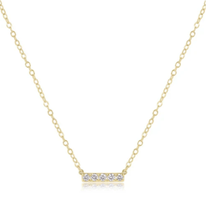 14kt Necklace Gold and 5 Diamond Significance Bar - enewton - Gaines Jewelers