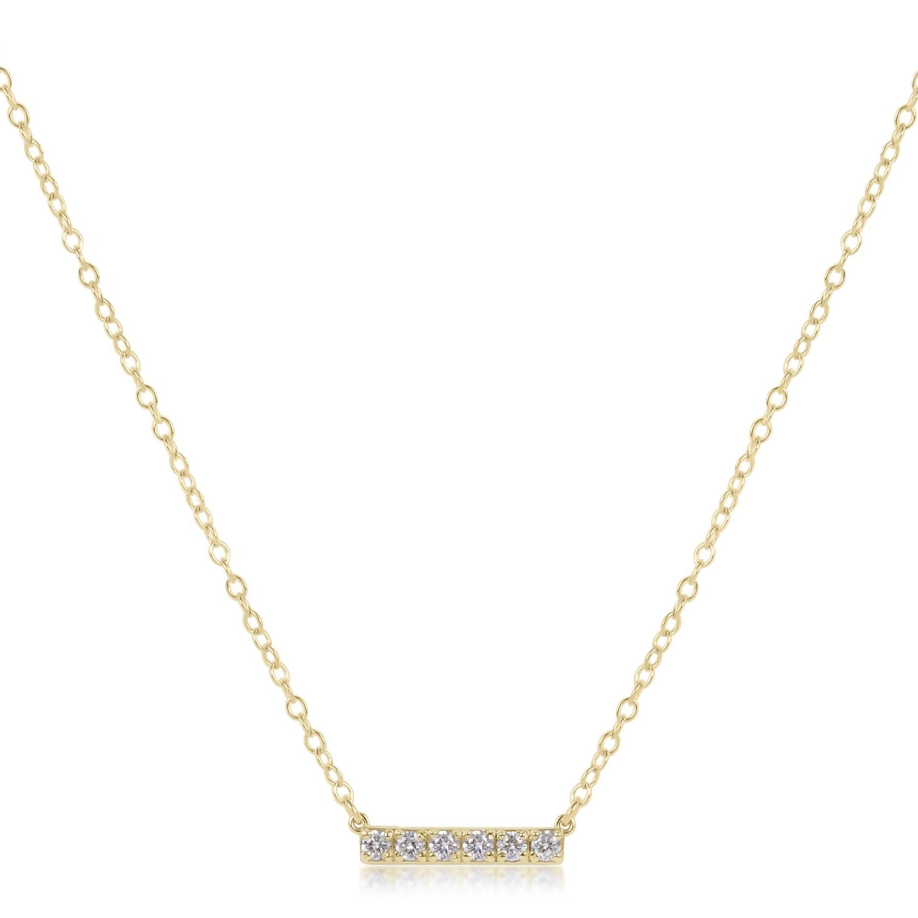 14kt Necklace Gold and 6 Diamond Significance Bar - enewton - Gaines Jewelers