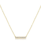 14kt Necklace Gold and 7 Diamond Significance Bar - enewton - Gaines Jewelers