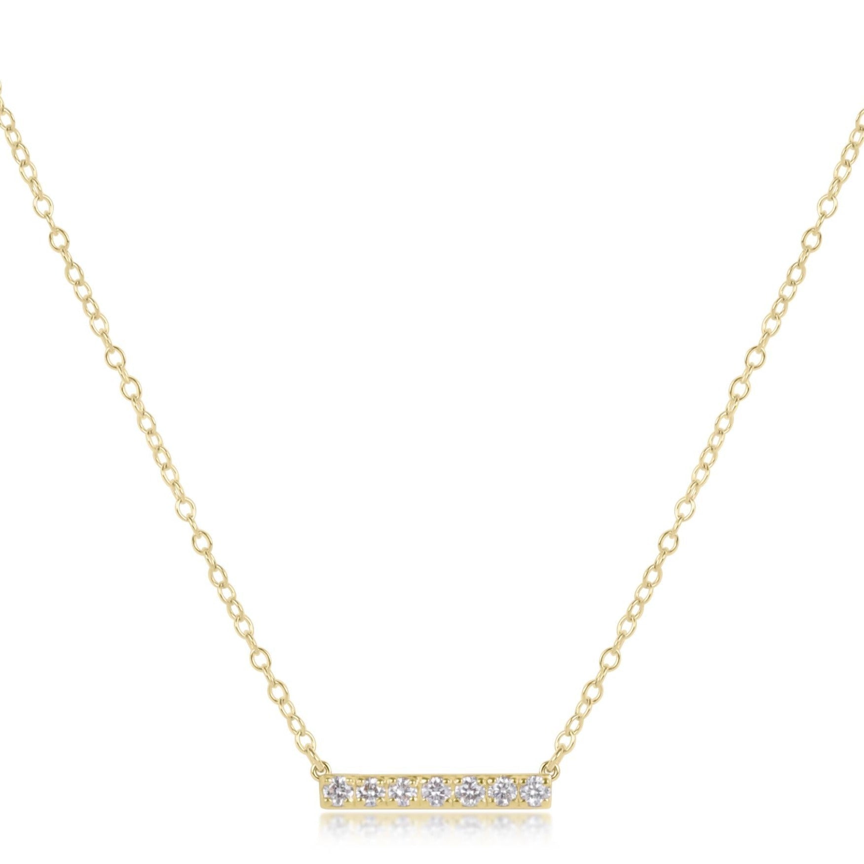 14kt Necklace Gold and 7 Diamond Significance Bar - enewton - Gaines Jewelers