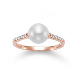 14KT Rose Gold Freshwater Pearl Diamond Ring - Mastiloni - Gaines Jewelers