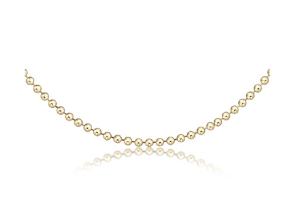 15" Choker Classic Beaded Chain- Gold - Gaines Jewelers