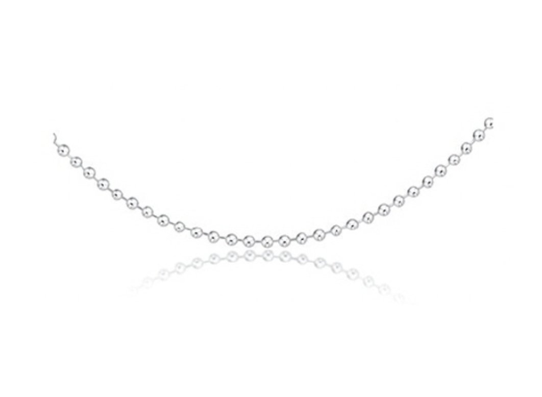 15" Choker Classic Beaded Chain- Sterling - Gaines Jewelers