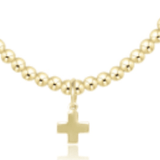 15" Choker Classic Gold 3mm Bead - Signature Cross - Enewton - Gaines Jewelers
