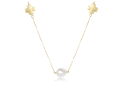 15" Choker Signature Cross Admire Simplicity Chain - Pearl - Enewton - Gaines Jewelers