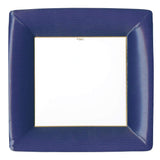 Grosgrain Border Navy Square Dinner Plate - Caspari