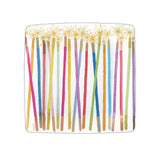 Candles White Multi Sq Salad/Dessert Plates Square- Caspari