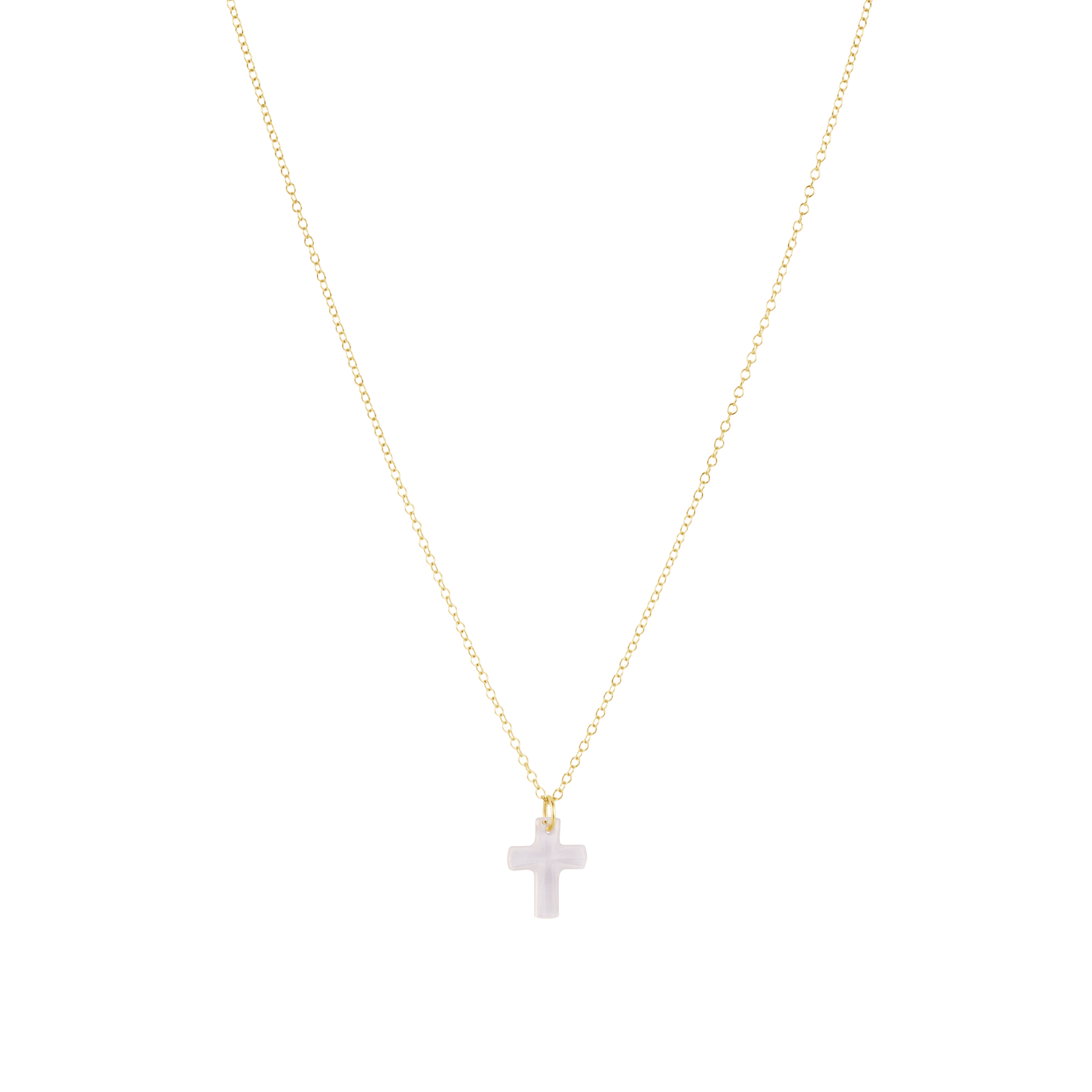 16" Gold Necklace - Blessed Crystal Charm - enewton - Gaines Jewelers